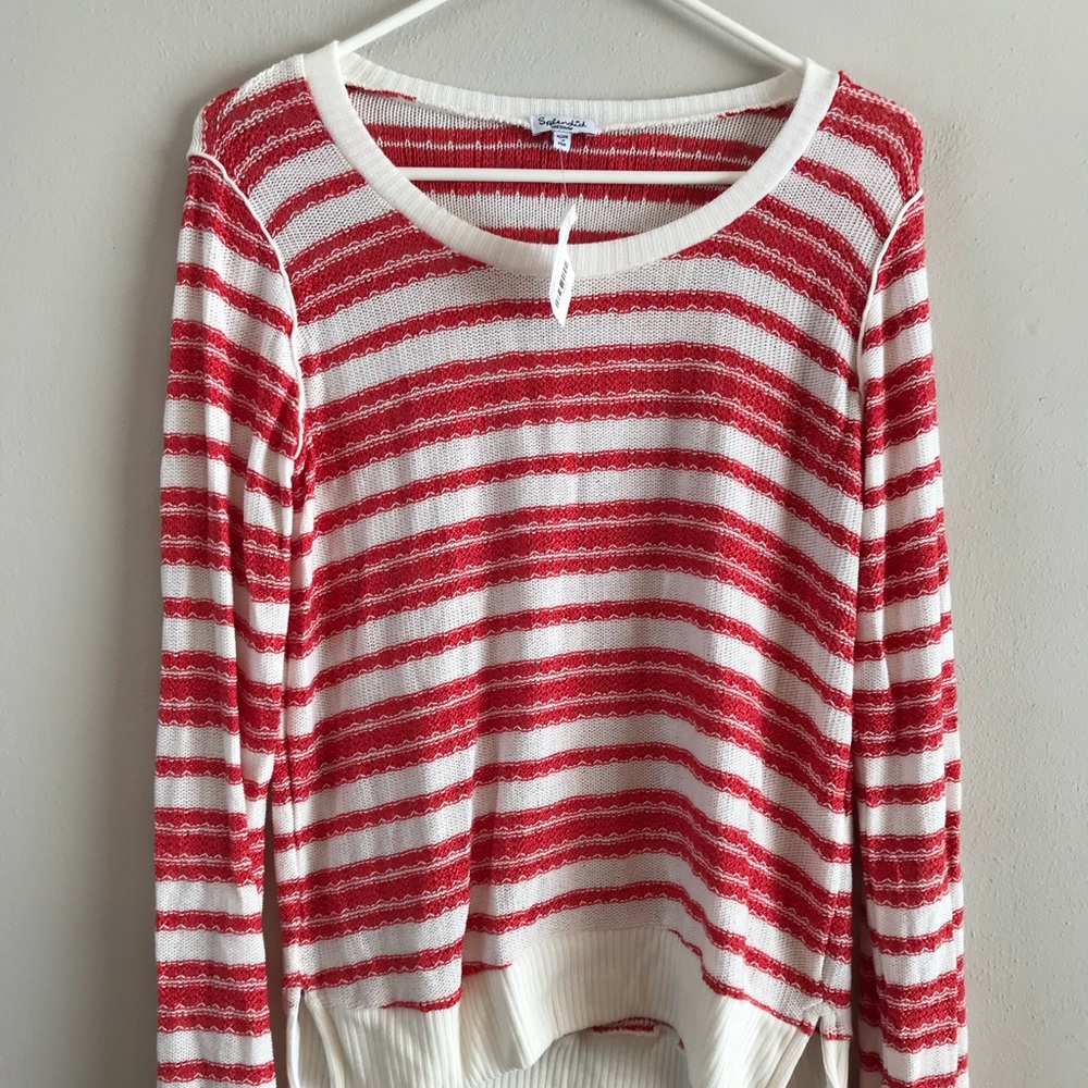 Splendid “Palisades” red and white striped sweater